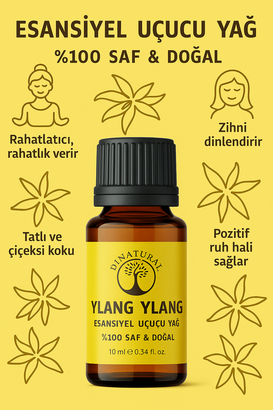 Ylang-Ylang Uçucu Yağ %100 Saf Doğal Esans Buhurdanlık Difüzör Oda Esansı 10 ml