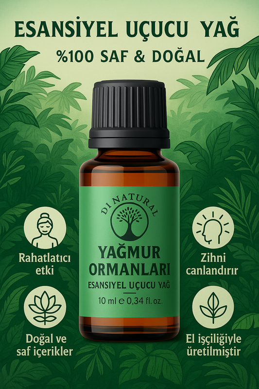 Yağmur Ormanları Uçucu Yağ %100 Saf Doğal Esans Buhurdanlık Difüzör Oda Esansı 10 ml