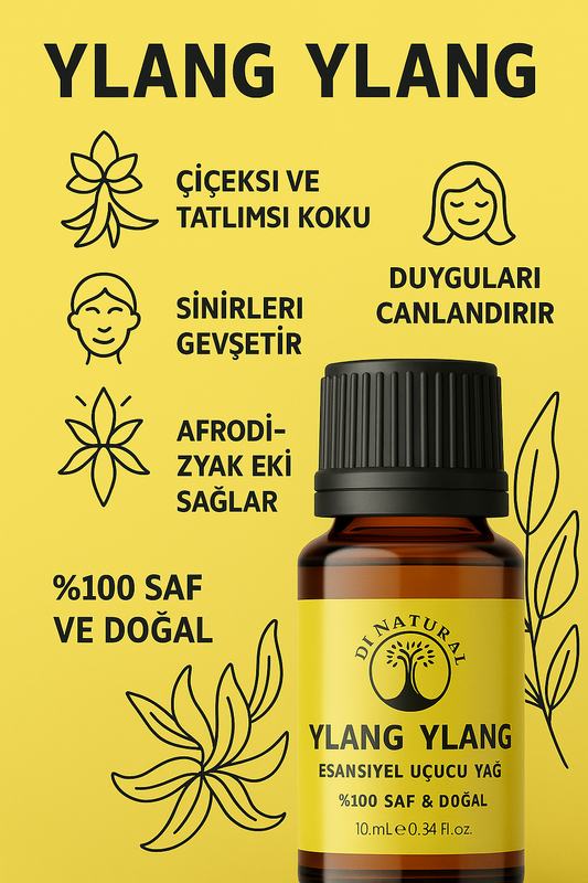 Ylang-Ylang Uçucu Yağ %100 Saf Doğal Esans Buhurdanlık Difüzör Oda Esansı 10 ml