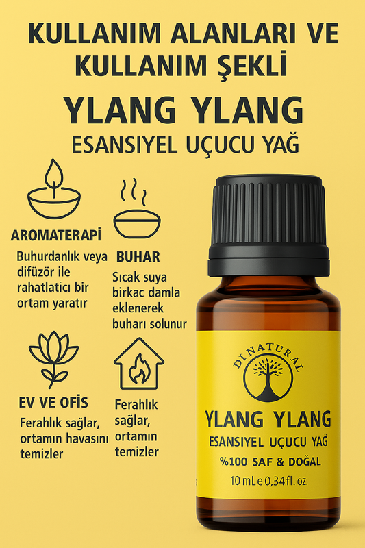 Ylang-Ylang Uçucu Yağ %100 Saf Doğal Esans Buhurdanlık Difüzör Oda Esansı 10 ml