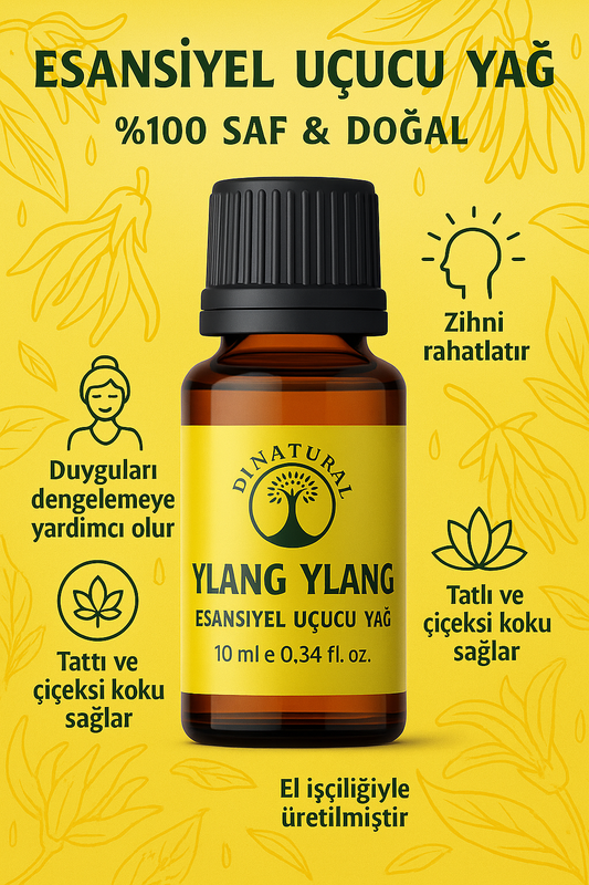 Ylang-Ylang Uçucu Yağ %100 Saf Doğal Esans Buhurdanlık Difüzör Oda Esansı 10 ml