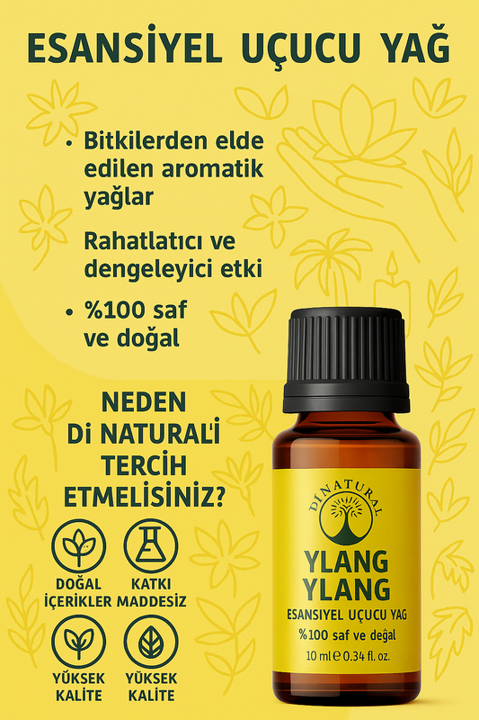 Ylang-Ylang Uçucu Yağ %100 Saf Doğal Esans Buhurdanlık Difüzör Oda Esansı 10 ml
